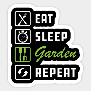 Gardener - Eat Sleep Garden Repeat Sticker